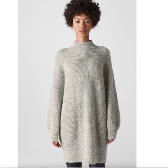 Whistles Dresses New Whistles Gray Mohair Funnel Neck Tunic Dress